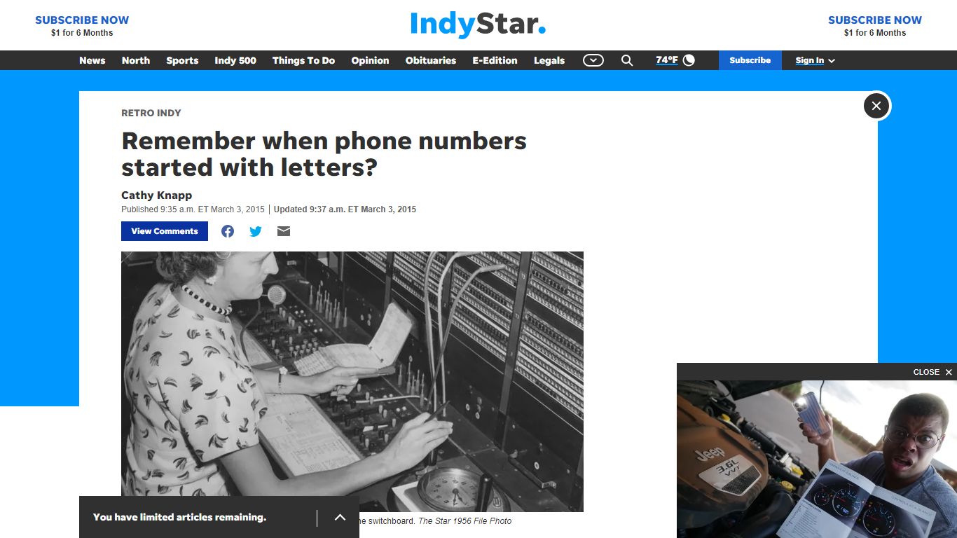 Remember when phone numbers started with letters? - The Indianapolis Star